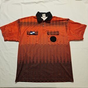 NISOA Referee Coolwick Shortsleeve Red Grid Shirt Large